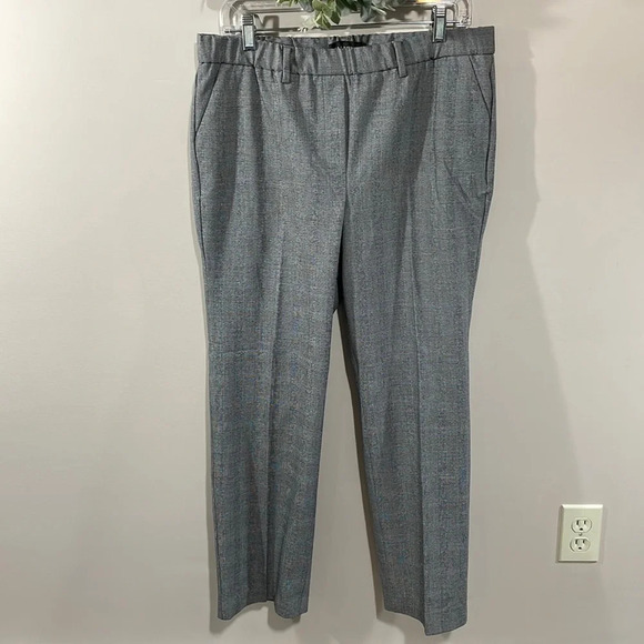 NWOT Talbots Cambridge Pant Elastic Pull On Waist Glen Plaid Straight 12P - Picture 1 of 15